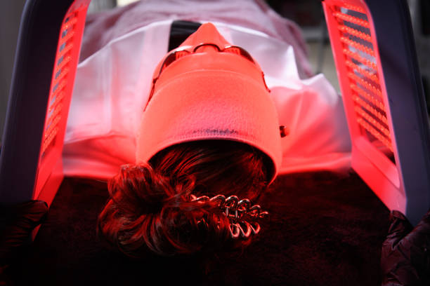 istock Treatment with led phototherapy machine 2184240332