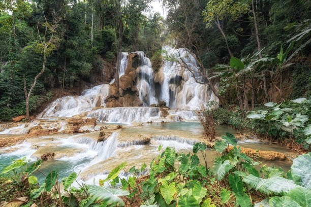 istock Kuang Si Waterfalls Turquoise Water Pools 2184251443