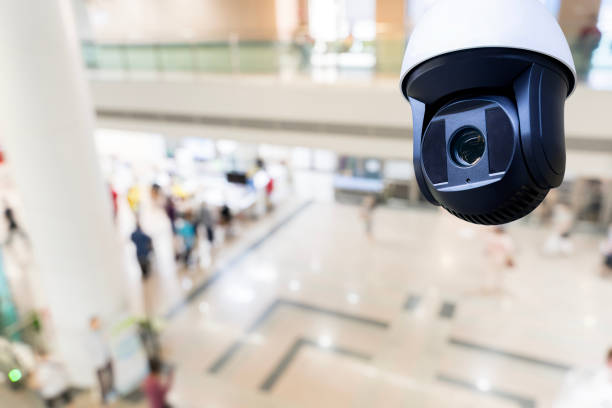 istock CCTV surveillance security camera video equipment on pole outdoor building safety system area control and copy space 2184265266