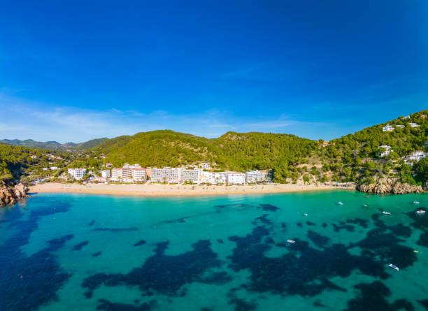 istock Ibiza, Balearics, Spain - Cala de San Vincente or Sant Vincent, bay with beach 2184266455