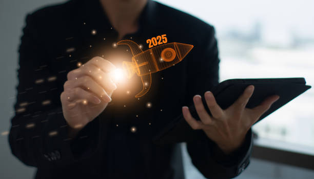 istock 2025 Marketing Growth business, Rocket up height, symbol arrow up plan, strategy development Financial economic bar chart, concept benefit business and investment, Stock market and strategy management 2184272464