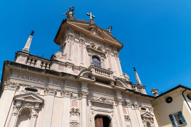 istock Baroque Church Facade Adorned with Sculptures and Latin Inscriptions 2184274481