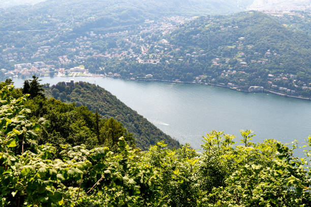 istock Panoramic View of Lake Como with Mountains and Lush Vegetation 2184274489