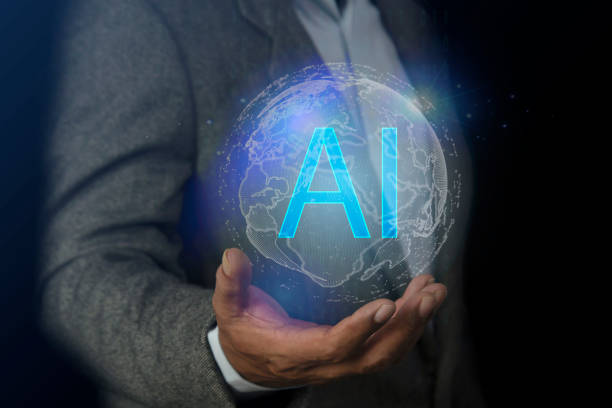 istock Businessman hand holding world with AI Artificial intelligence on virtual screen. Big data analysis, Machine learning, Automation technology in business and industrial manufacturing 2184277712