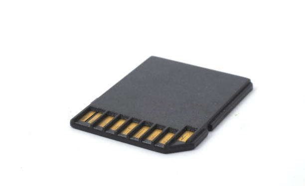 istock Front view of an SD card on a white background. Computer or camera components as data or photo storage. 2184278866