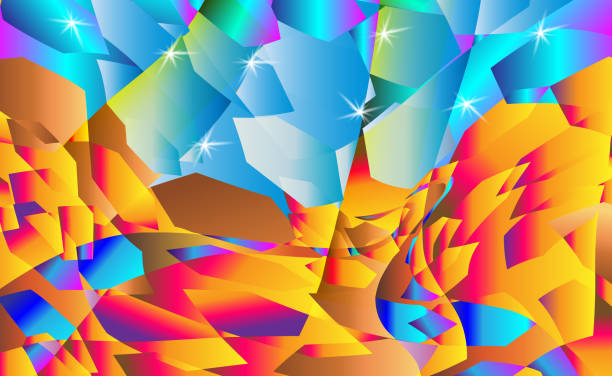 istock Gradient wilderness, evening road in the night sky with stars. Pseudo poligon style. illustration. 2184281420