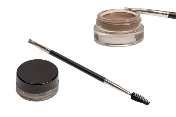 istock A brow pomade in blonde shade with brush isolated on a white background. 2184286321