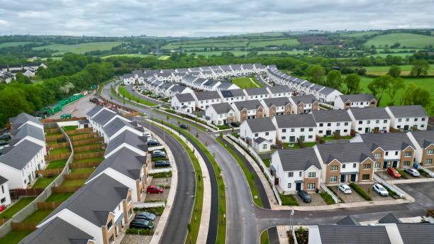 Newly built houses Ariel view