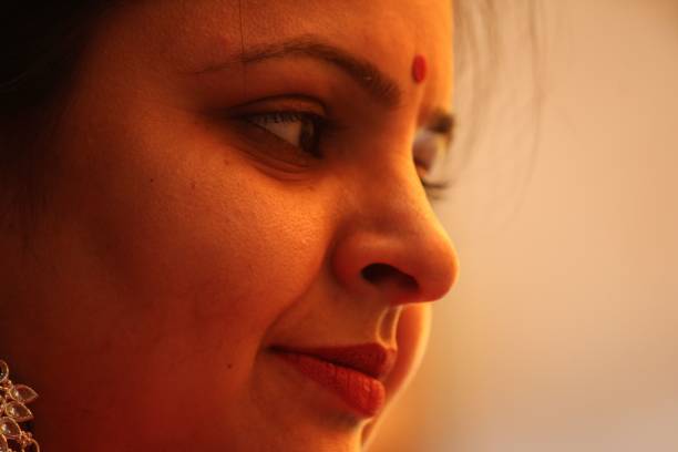 istock Profile of a woman with a bindi 2184294557