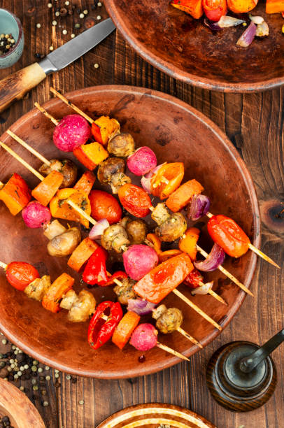 istock Vegetarian grill skewers. 2184295632