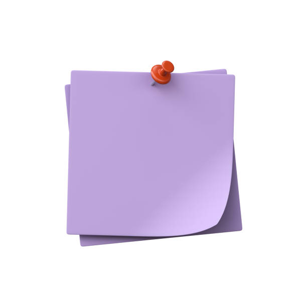 3D purple push pin stickers