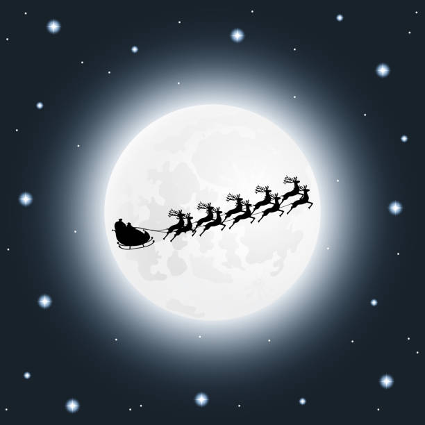 istock Santa Claus rides reindeer in a sleigh sled. 2184297421