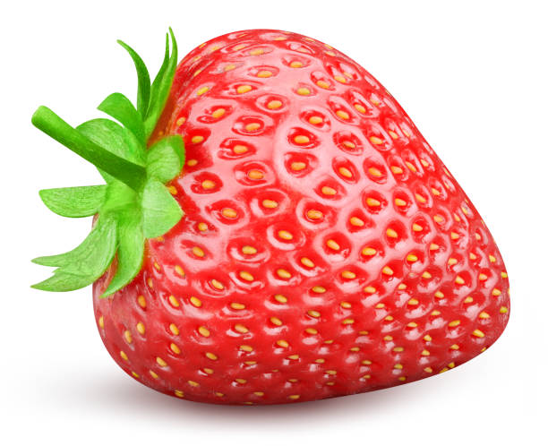 istock Fresh organic strawberry with leaves isolated clipping path 2184298781