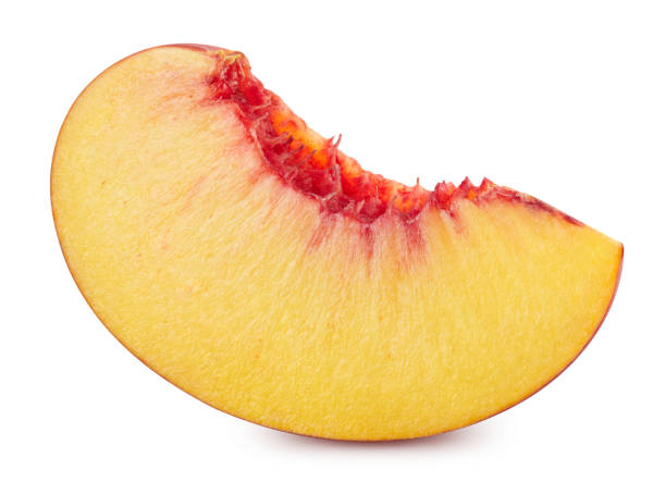 istock Fresh organic peach isolated clipping path 2184299037