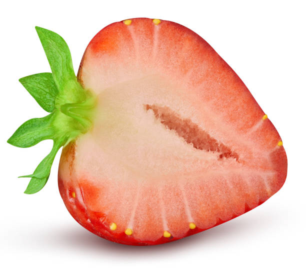 istock Fresh organic strawberry with leaves isolated clipping path 2184299551