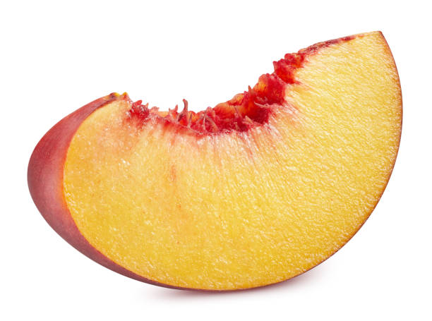 istock Fresh organic peach isolated clipping path 2184299826