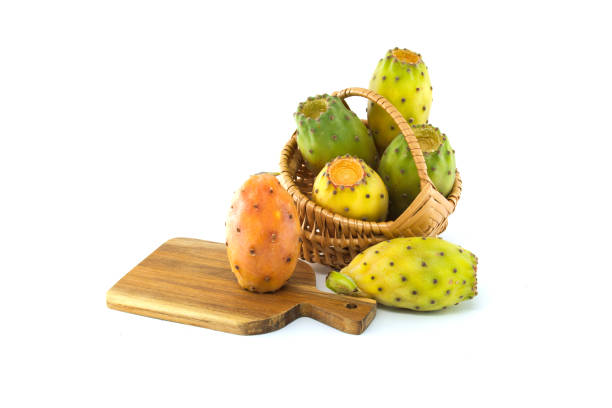 istock Prickly pear cactus opuntia fruits isolated on white background 2184304288