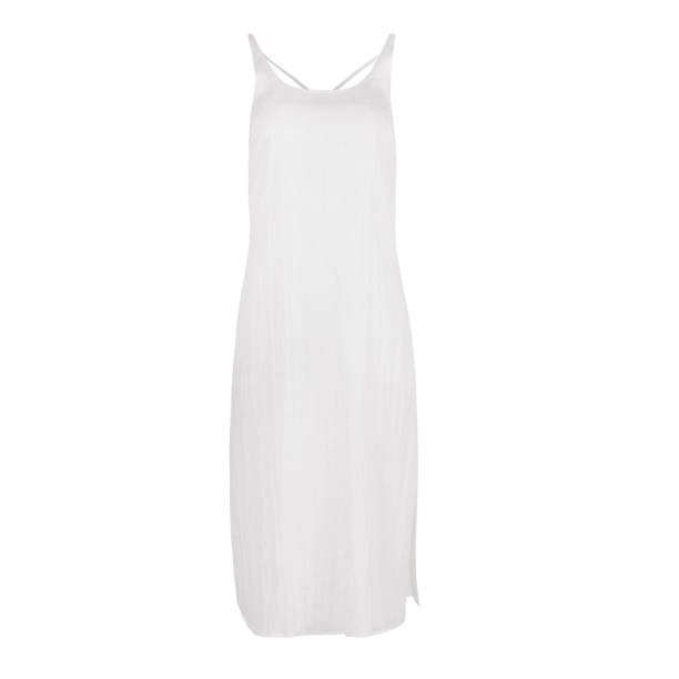 istock White women's sleeveless cotton dress 2184306085