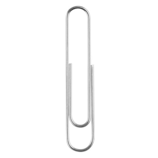 istock Metal paper clip isolated on white background. 2184307540