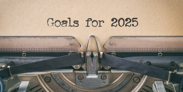 istock Text written with a vintage typewriter - Goals for 2025 2184307921