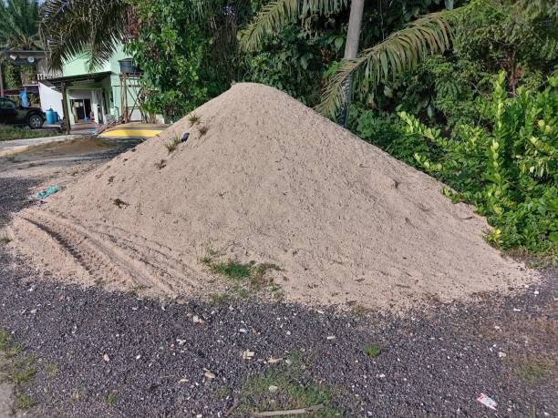 istock Pile of river  sand for construction works in the garden 2184308002