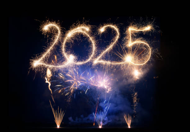 istock Sparkler Happy New Year 2025 with fireworks 2184310603