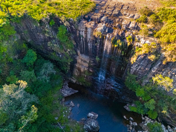 Waterfall seen at Pinnacle Rock scenic view of the lowlands seen from the highveld in Mpumalanga