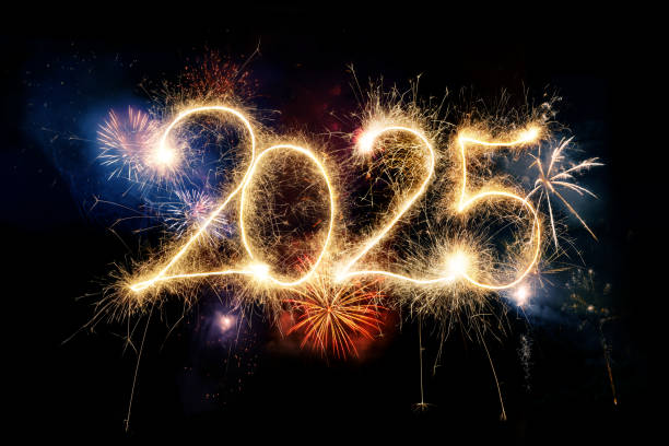 istock Sparkler Happy New Year 2025 with fireworks 2184312865