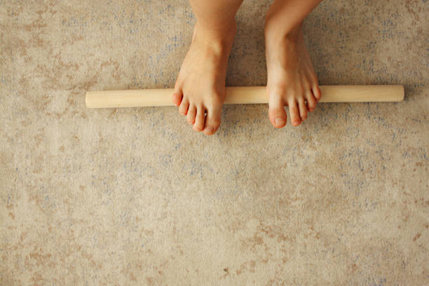 Foot massage fo kids. Ortopedic. Sensory gymnastic.