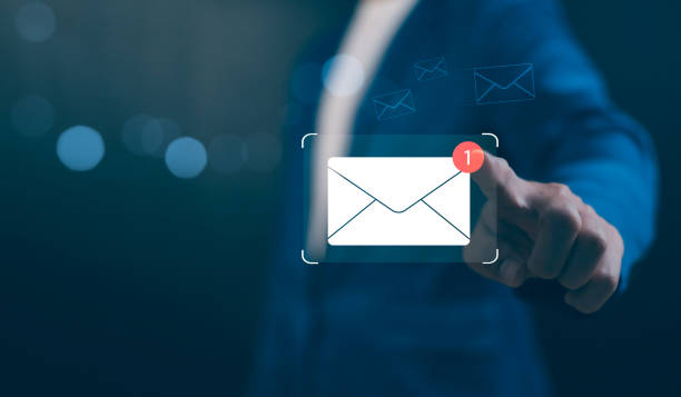 istock New email notification concept. E-mail marketing communication and digital. Inbox, receiving electronic message alert. Business people touch on email in virtual screen. Internet technology. 2184318545