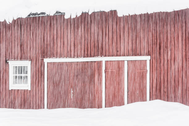 An old watermill in winter
