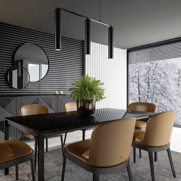 istock Luxury dining room interior with modern furniture 2184326571