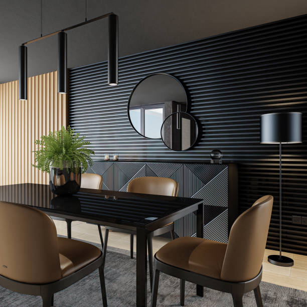 istock Luxury dining room interior with modern furniture 2184326574