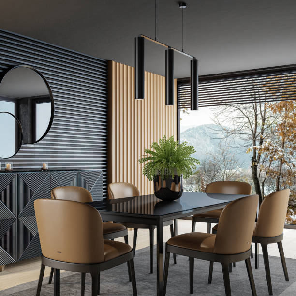Luxury dining room interior with modern furniture