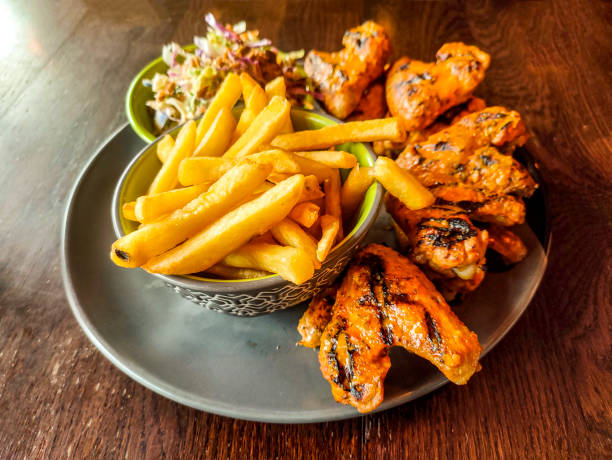 fried chicken dish at glasgow scotland england UK