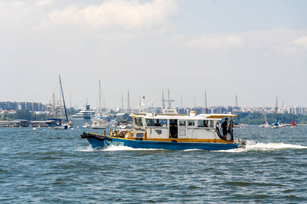 Pulau Ubin, Singapore. 27 October 2024. Small passenger ferries, link Pulau Ubin to Singapore mainland.