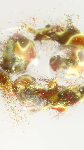 istock Abstract particle dance, particles moving.. Gold tones.Vertical 2184335073