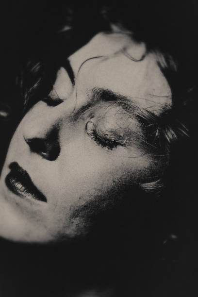 Grunge style portrait of middle age woman