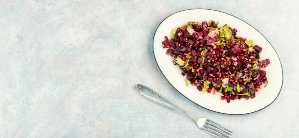 istock Tasty vegan beetroot and pomegranate salad 2184340744