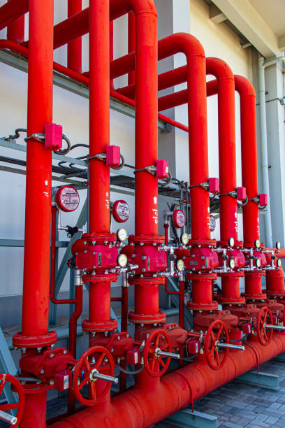 istock Water sprinkler and fire alarm fighting system in factory 2184344596