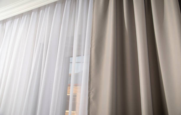 istock New modern curtain in the home. 2184346382
