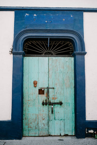 istock Turquoise Door with Rustic Texture and Blue Trim, San Jose Del Cabo, Mexico 2184356719