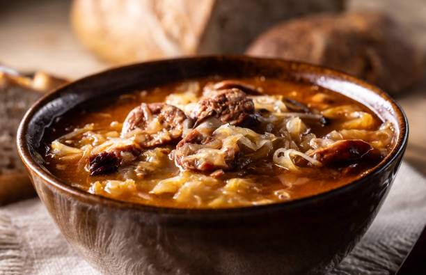 Christmas cabbage soup, a traditional Eastern European Christmas dish.
