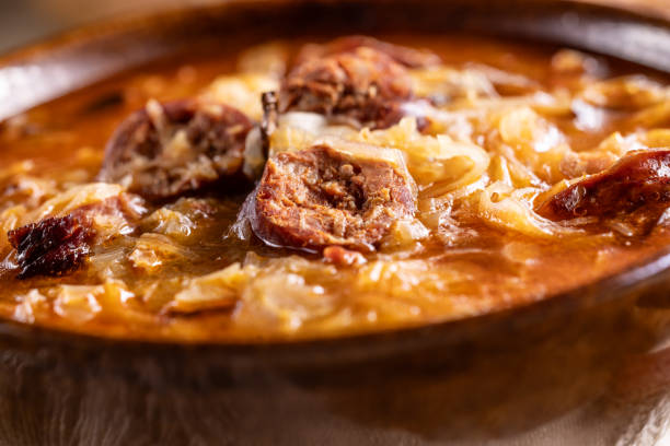 Christmas cabbage soup, a traditional Eastern European Christmas dish.