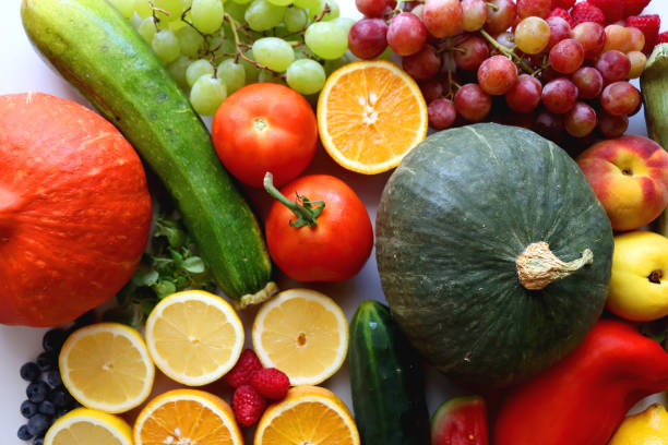 istock Healthy Produce On White Background 2184359656