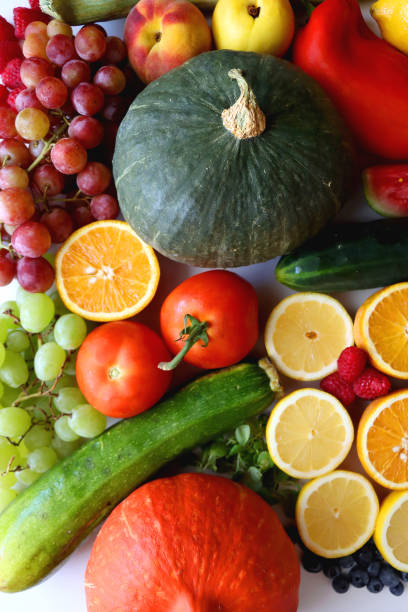 istock Healthy Produce On White Background 2184359675