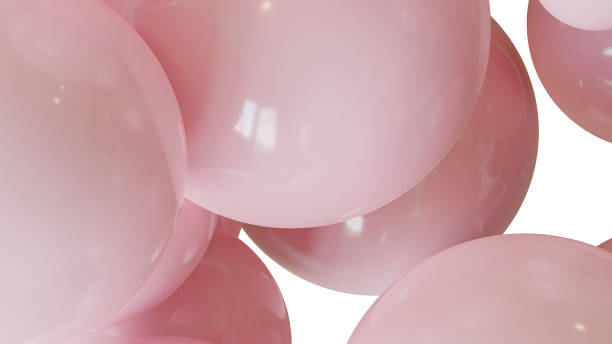 istock 3d Animation pink abstract sphere geometric on white background.  Copyspace for composite. 2184363500