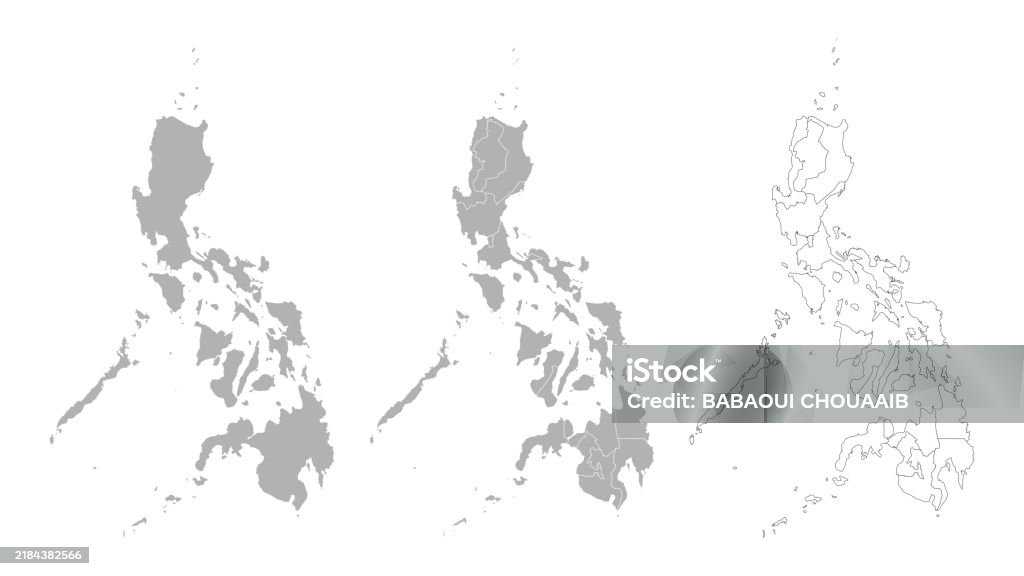 Philippines Map Inset Set Of Philippines Maps With Main Map And Regional Maps Stock ...