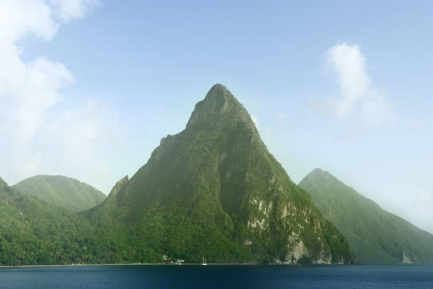 istock Stunning View of Pitons Mountains in St. Lucia 2184383435