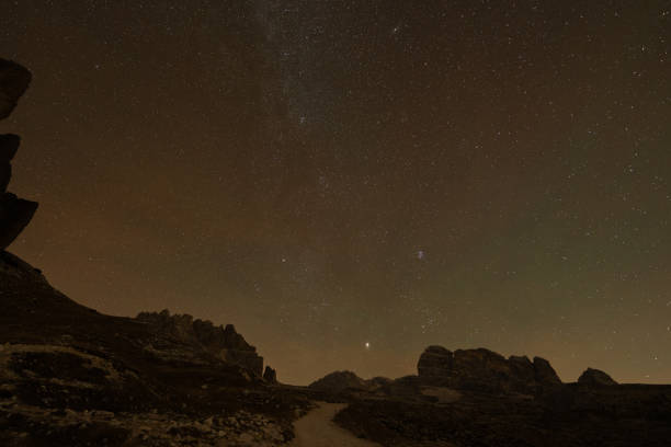 istock starry night in the mountains with hiking trail 2184383698